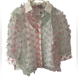 Sheer Butterfly Top - L
